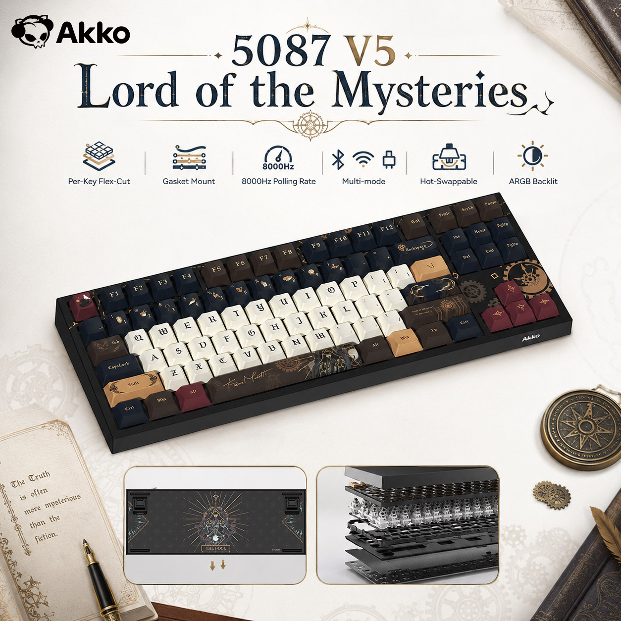 Gaming Keyboard Hot Swappable - Clavier de jeu personnalisé ARGB 8