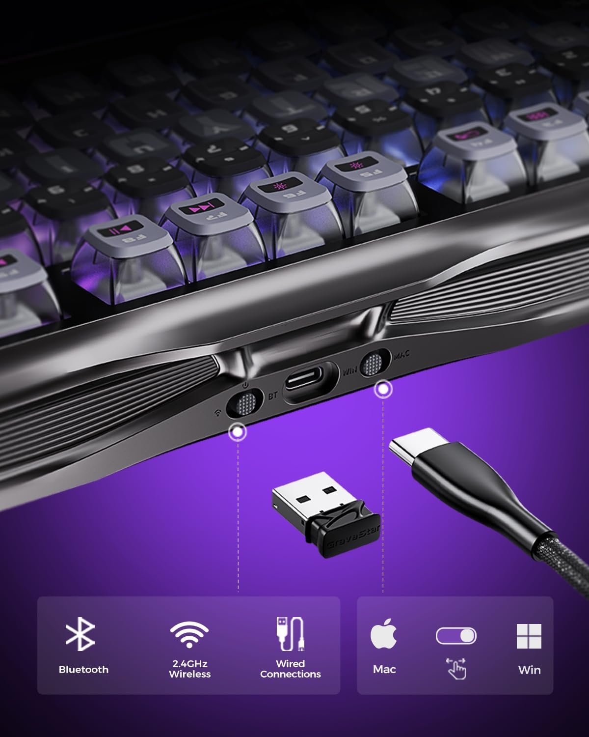 Clavier mécanique sans fil pou - Gaming Keyboard Hot Swappable avis et prix